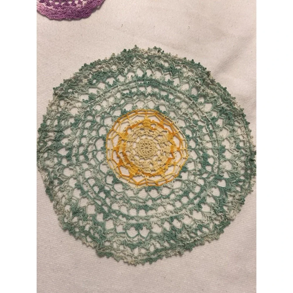 Vintage Hand Made Lot Of 2 Doilies